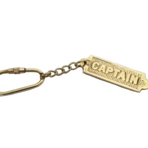 Antique Maritime Pirate Nautical Ship Captain on Deck Vintage Brass Keychain
